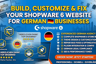 build customize fix your shopware6 website theme store for your german business
