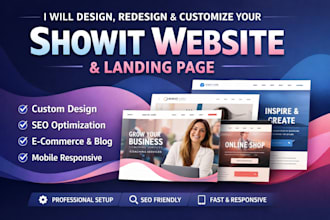 design redsign and customize your showit website and landing page