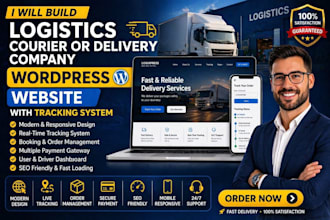 build logistics courier delivery company wordpress website with tracking system