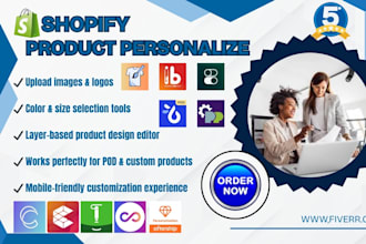setup and design professional shopify product personalizer customix mini zakeke