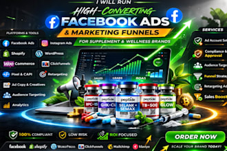 run converting facebook ads marketing funnel for supplement and wellness  brands