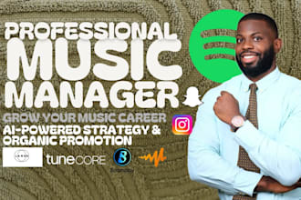 music manager, distribute on distrokid, tunecore, cdbaby, ditto, amuse, youtube
