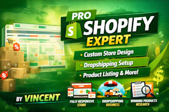 build shopify store, design or redesign shopify  SEO, website, copy dropship