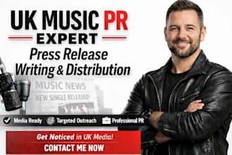 write distribute press release music PR UK media coverage design services