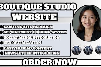 boutique studio website, fashion studio, clothing store site, luxury boutique