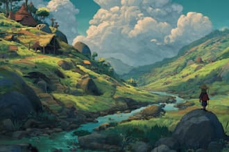 fantasy landscapes, character illustration, digital painting