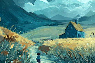make amazing landscape and character illustration for you