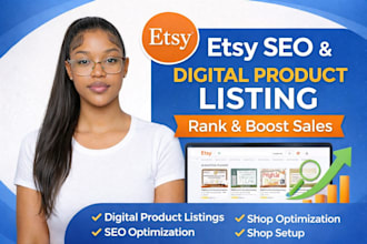 rank etsy shop setup design esty digital products esty seo listing