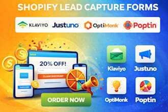 setup lead capture forms klaviyo justuno optimonk poptin wheelio powr rivo