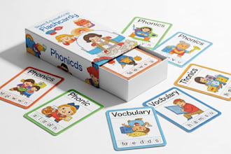 design custom educational flash card motivational card board game cardbox mockup