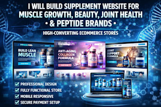build supplement website for muscle growth beauty joint health peptide brands