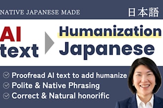 proofread and humanize your japanese, assiste your business