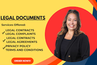 be your contract lawyer for legal agreement, contract, terms and conditions