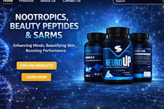 create peptide supplement website, nutraceutical nootropic woocommerce store
