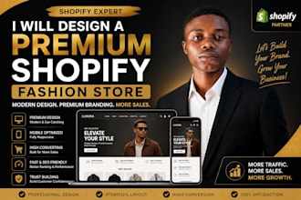 design a premium shopify fashion, shopify clothing store