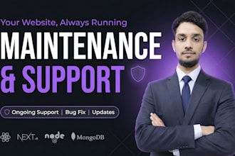 provide monthly react, nextjs and nodejs website maintenance and support
