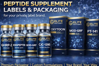 design peptide supplement labels and packaging