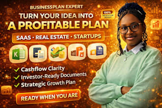 write saas startup real estate business plan with cashflow investor ready pitch
