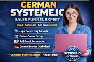 build german systeme io sales funnel, online course, and full automation website
