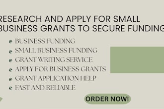 do small business grant writing, nonprofit grant writing and apply for grants