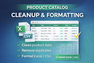 clean, format, and deduplicate your product catalog data