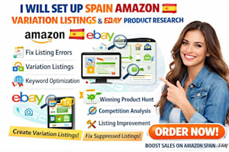 spain amazon variation product listing ebay product hunting research fix errors