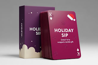 design drinking card playing party cards game art cards template card box design