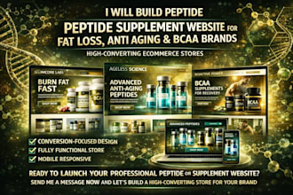 build peptide supplement website for fat loss anti aging and bcca brands