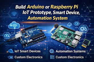 build arduino or raspberry pi iot prototype, smart device, automation system
