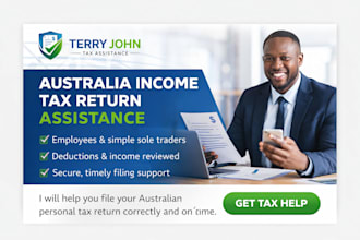 provide australia income tax return filing personal tax help, self employed biz