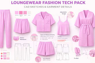 create sleepwear tech pack resort wear sportwear pajamas activewear tech pack