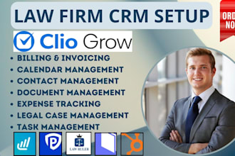 setup law firm crm clio grow lawmatics practicepanther law ruler mycase hubspot