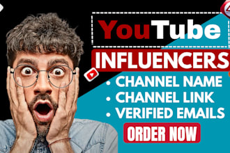 do youtube influencers research, outreach, email list for influencer marketing