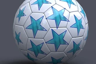 design 3d football and soccer ball