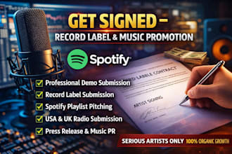 record label demo submission and spotify promotion PR