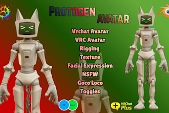 make custom vrchat avatar, 3d furry vtuber, avatar commission, 3d furry model