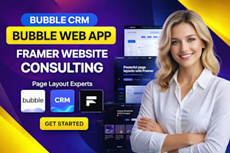 bubble crm bubble web app framer website consulting website framer page layout