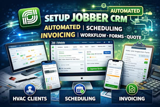 setup jobber crm automated scheduling invoicing workflow form quote client hvac