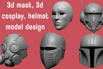 create 3d mask, oni mask, anime, halloween mask 3d cosplay helmet anime cosplay