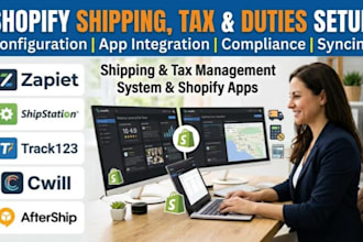 setup shopify shipping tax duties zapiet shipstation track123 cwill aftership