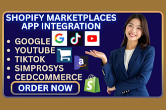 setup shopify marketplaces google youtube tiktok simprosys cedcommerce
