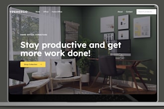design a premium home office and gaming room shopify dropshipping store