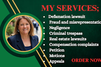 be your lawyer for all court documents, pleadings, appeals, motions, petitions