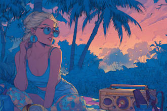 make best illustration in vintage and retro styles
