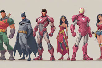 design your realistic superhero cartoon portrait