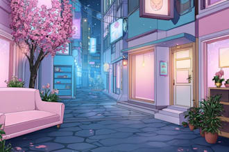 anime background art, game, concept art for vtuber stream