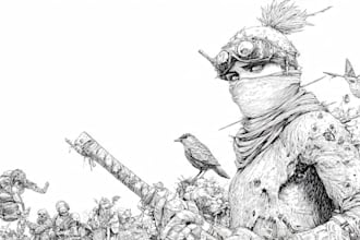 draw line art illustration with ink