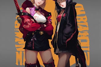 make japanese anime and manga illustration
