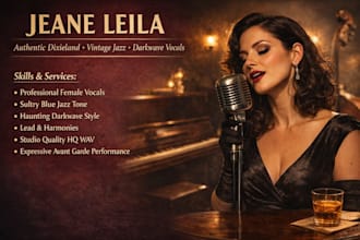 sing authentic dixieland, vintage jazz, darkwave, blue vocals, avant garde