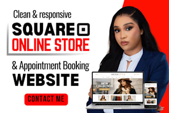 build square online store or square appointment website in 24 hrs
